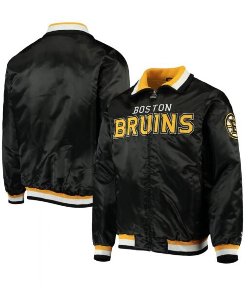 Boston Bruins Starter Bomber Black Jacket - Image 3