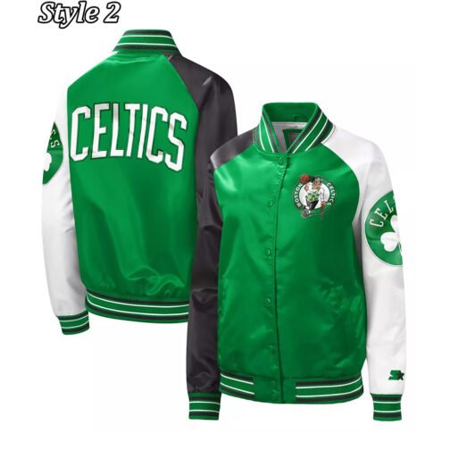 Boston Celtics Reliever Satin Kelly Green/Black Jacket - Image 6