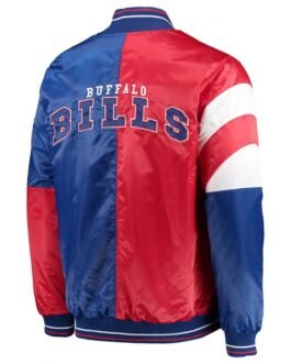 Buffalo Bills Leader Full-Snap Blue and Red Satin Jacket