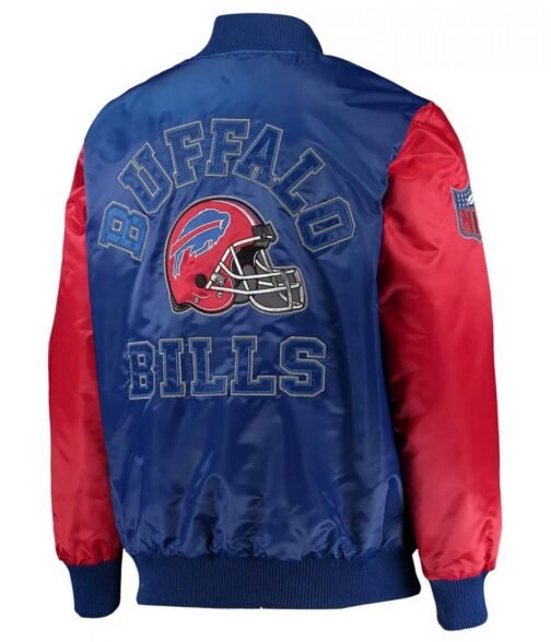 Buffalo Bills Locker Room Throwback Royal Blue and Red Jacket - Image 2