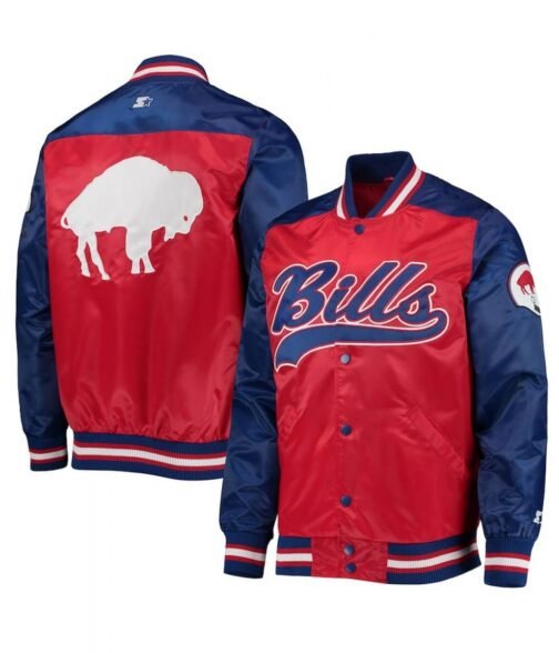 Buffalo Bills The Tradition II Team Full-Snap Varsity Satin Jacket - Image 3