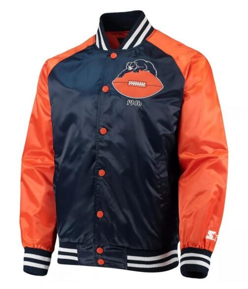 Chicago Bears Clean Up Throwback Satin Full-Snap Jacket - Image 4