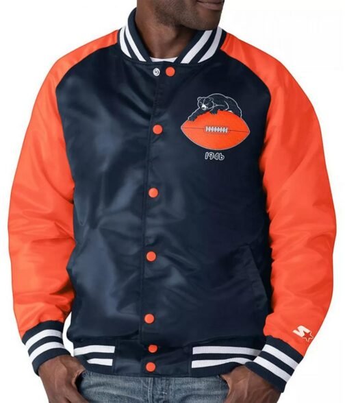 Chicago Bears Clean Up Throwback Satin Full-Snap Jacket - Image 2