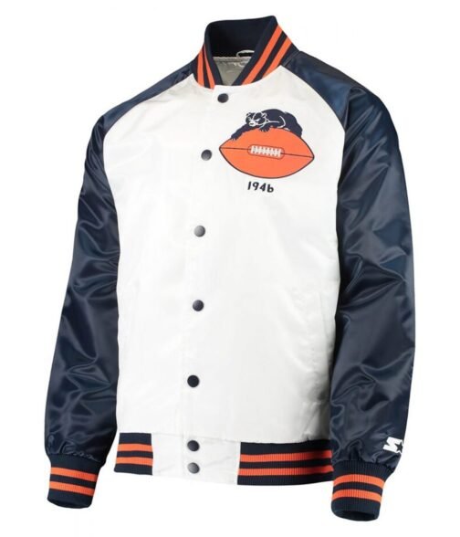 Chicago Bears Clean Up Throwback Satin Full-Snap Jacket - Image 3