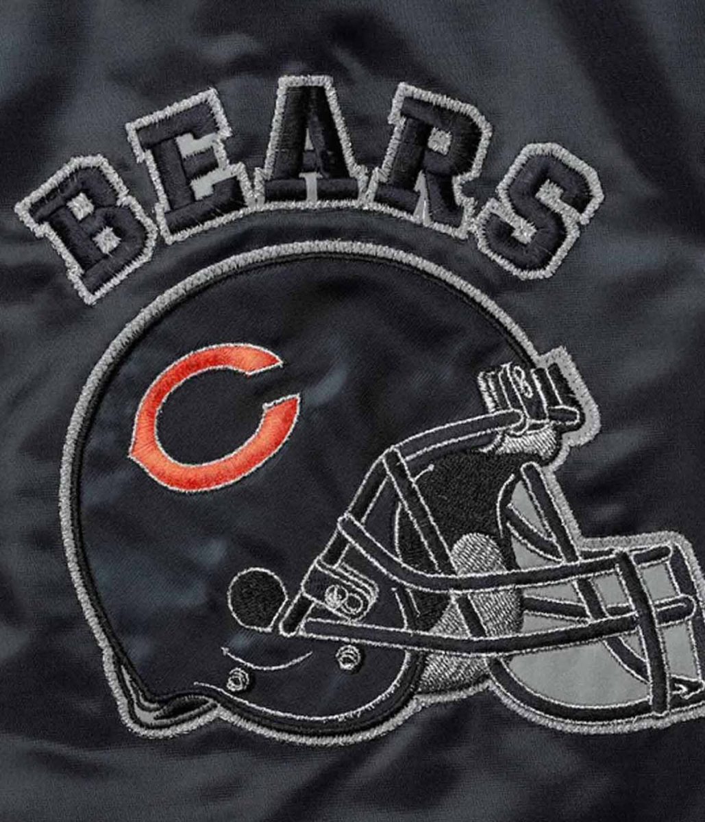 Navy/Orange Chicago Bears Locker Room Throwback Satin Jacket - Image 4