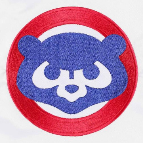 Power Forward Chicago Cubs Varsity White Satin Jacket - Image 6