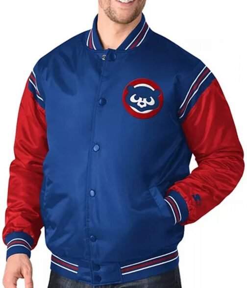 Chicago Cubs Starter Royal Blue and Red Satin Jacket - Image 4