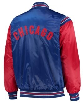 Chicago Cubs Starter Royal Blue and Red Satin Jacket