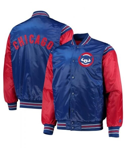 Chicago Cubs Starter Royal Blue and Red Satin Jacket - Image 3