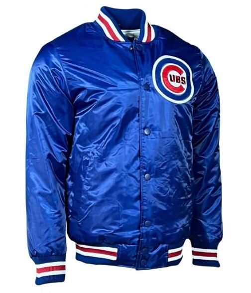 Chicago Cubs Satin Baseball Jacket - Image 2