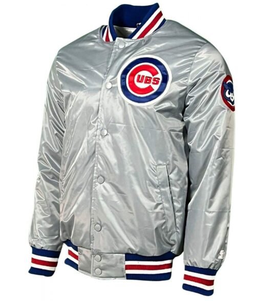 Chicago Cubs Satin Baseball Jacket - Image 5