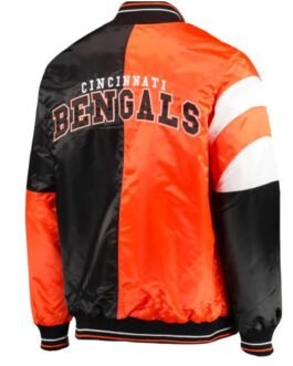 Cincinnati Bengals Starter Black and Orange Satin Jacket