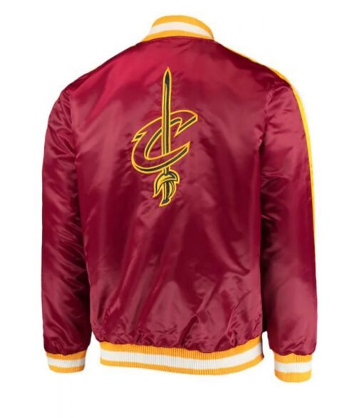 Starter Cleveland Cavaliers Maroon Satin Jacket - Image 2