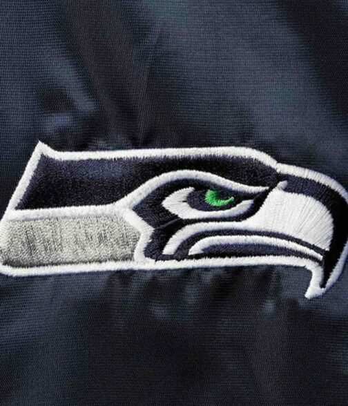Seattle Seahawks Locker Room Full-Snap Navy Blue Bomber Jacket - Image 4