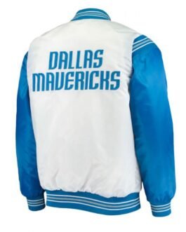 Dallas Mavericks Starter Blue and White Satin Jacket