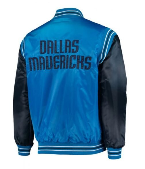 Varsity Dallas Mavericks Blue Satin Jacket - Image 2