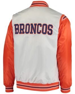Denver Broncos Starter White and Orange Satin Jacket