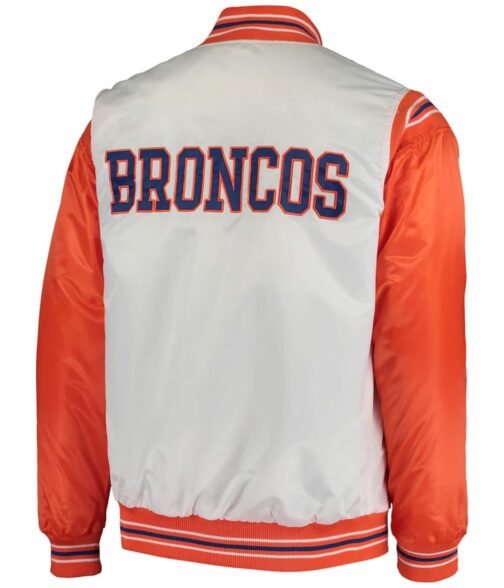 Denver Broncos Starter White and Orange Satin Jacket - Image 2