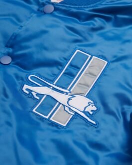 Detroit Lions Bomber Satin Light Blue Jacket
