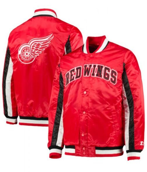 Detroit Red Wings Starter Red Satin Jacket - Image 6