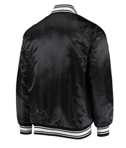 Black Green Bay Packers Bomber Satin Jacket - Image 2