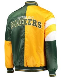 Green Bay Packers Leader Satin Full-Snap Green/Yellow Jacket