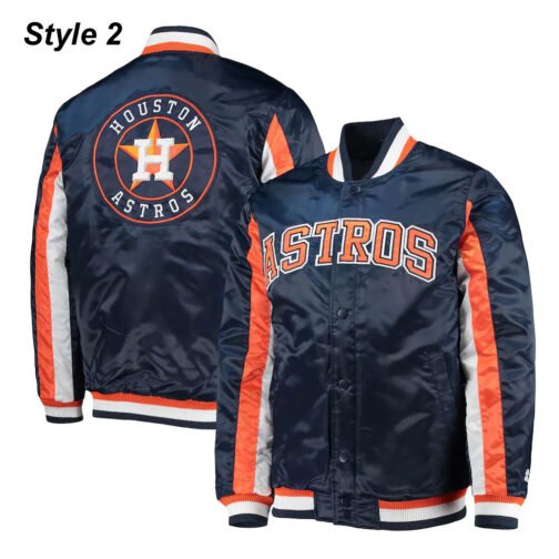 Starter Houston Astros Satin Navy Blue Jacket - Image 9
