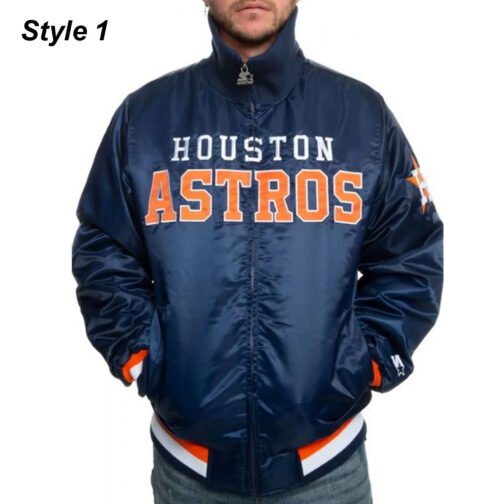 Starter Houston Astros Satin Navy Blue Jacket - Image 5