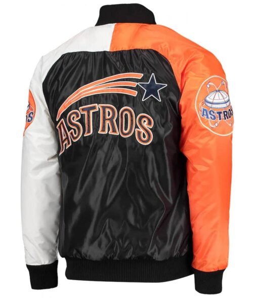Houston Astros Navy/Orange Satin Tri-Color Jacket - Image 2