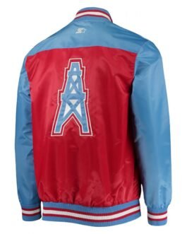 Houston Oilers Gridiron Classics The Tradition II Red Varsity Satin Jacket