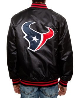 Houston Texans Black Satin Jacket