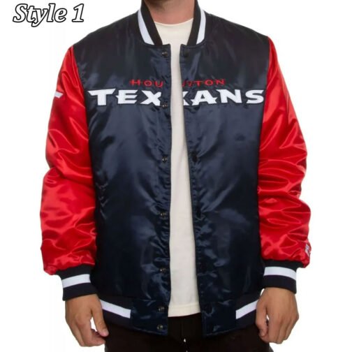 Houston Texans Enforcer Navy/Red Satin Jacket - Image 7