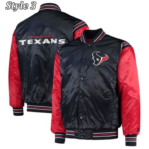 Houston Texans Enforcer Navy/Red Satin Jacket - Image 14