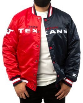 Houston Texans Starter Satin Red and Navy Blue Jacket