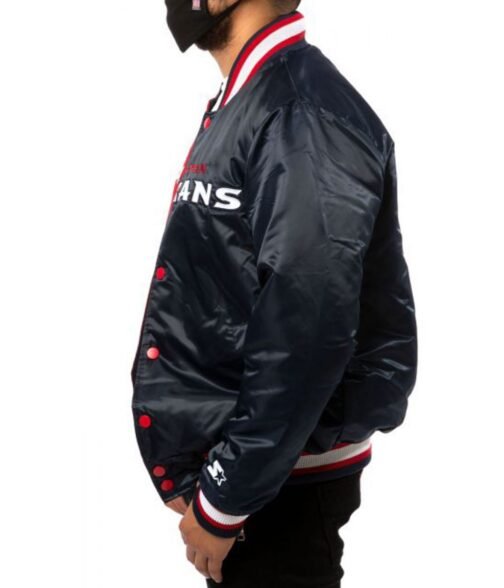 Houston Texans Starter Satin Red and Navy Blue Jacket - Image 4