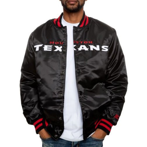 Houston Texans Black Satin Jacket - Image 3