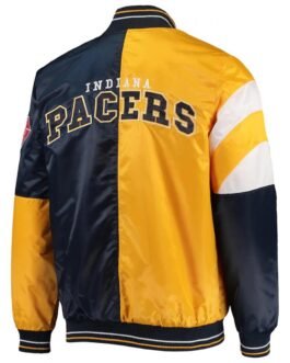 Indiana Pacers 75th Anniversary Leader Color Block Satin Varsity Jacket