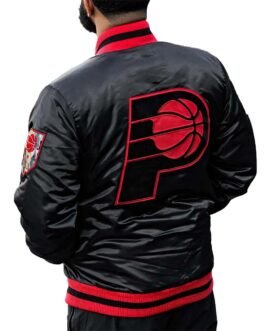 Black Indiana Pacers Satin Jacket