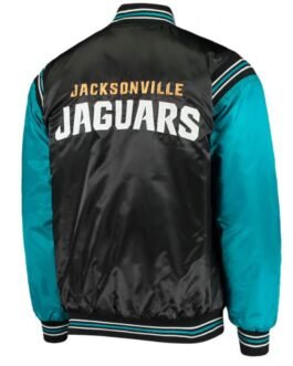 Jacksonville Jaguars Starter Black and Blue Satin Jacket