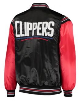 Los Angeles Clippers The Enforcer Satin Black and Red Jacket