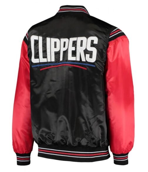 Los Angeles Clippers The Enforcer Satin Black and Red Jacket - Image 2