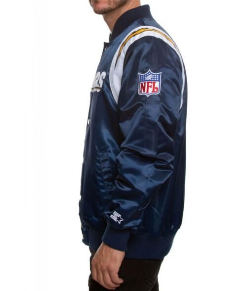 Los Angeles Chargers Bomber Satin Jacket - Image 8
