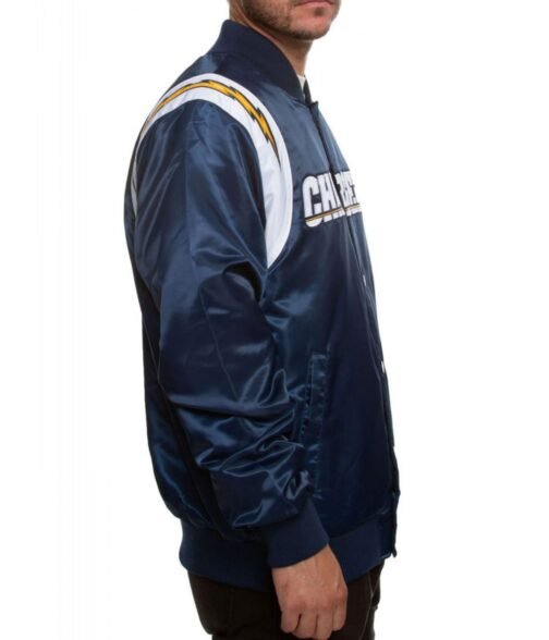 Los Angeles Chargers Bomber Satin Jacket - Image 9