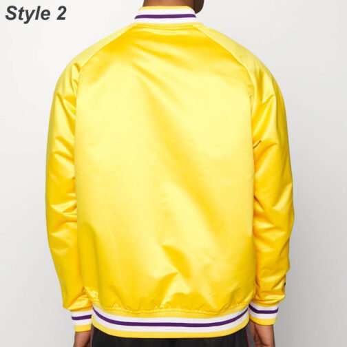 Los Angeles Lakers Satin Bomber Yellow Jacket - Image 5