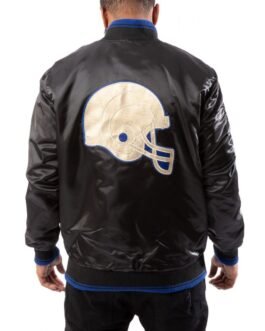 Los Angeles Rams Satin Bomber Black Jacket