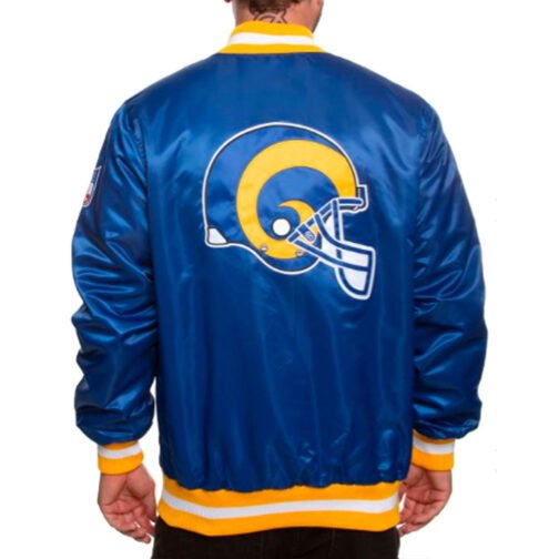 LA Rams Satin Button-Up Jacket - Image 3