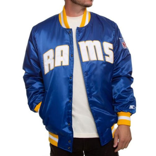 LA Rams Satin Button-Up Jacket - Image 5