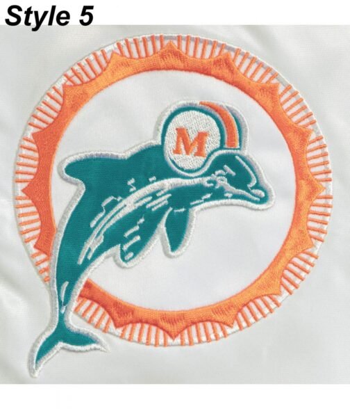 Bomber Miami Dolphins Teal Green Satin Jacket - Image 14