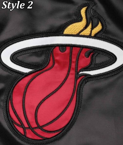 Miami Heat New Era Black Satin Jacket - Image 7