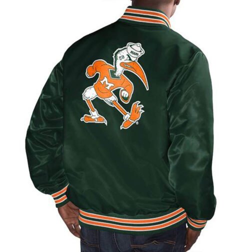 Miami Hurricanes Bomber Satin Jacket - Image 5